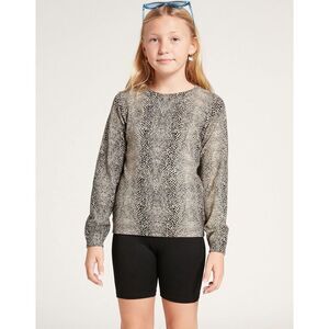 VOLCOM Sweater Girls Youth Sz M (8-10) Over N Out Animal Print Crewneck NWT